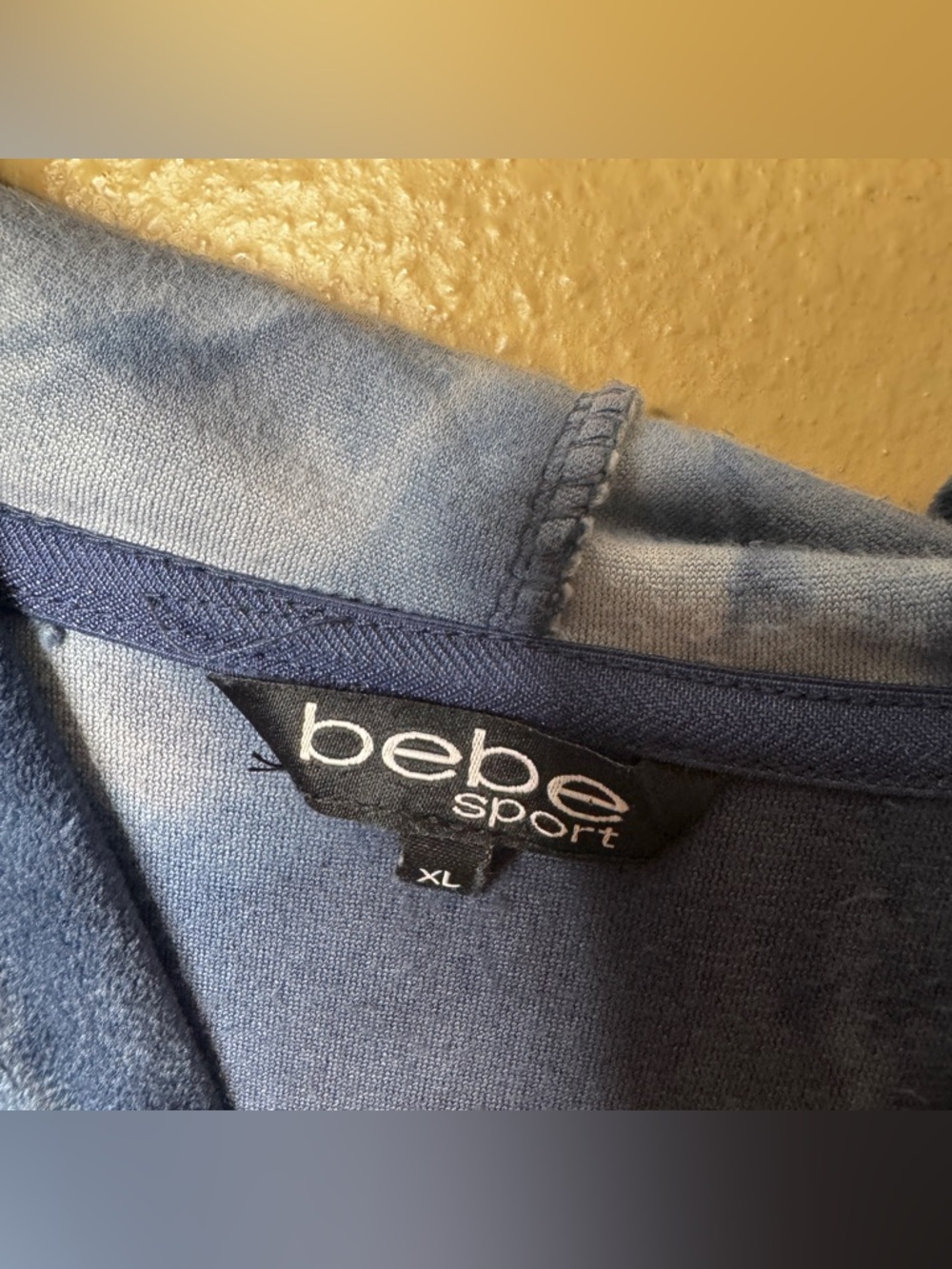 Bebe Sport Hoodie Women's XL Blue Plush Tie Dye Y2K - Picture 4 of 9
